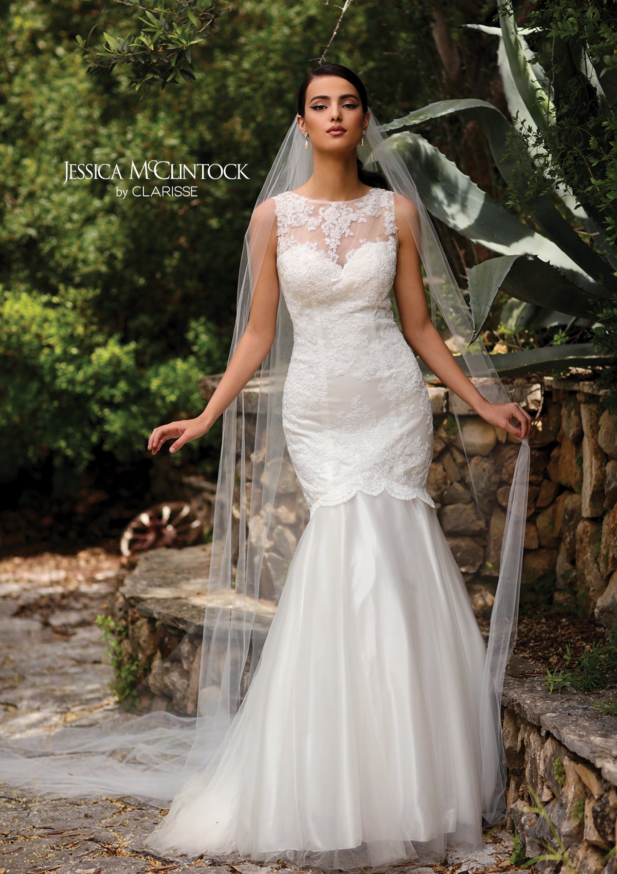 Jessica McClintock Lace Mermaid Bridal Gown Style 700114 Clarisse