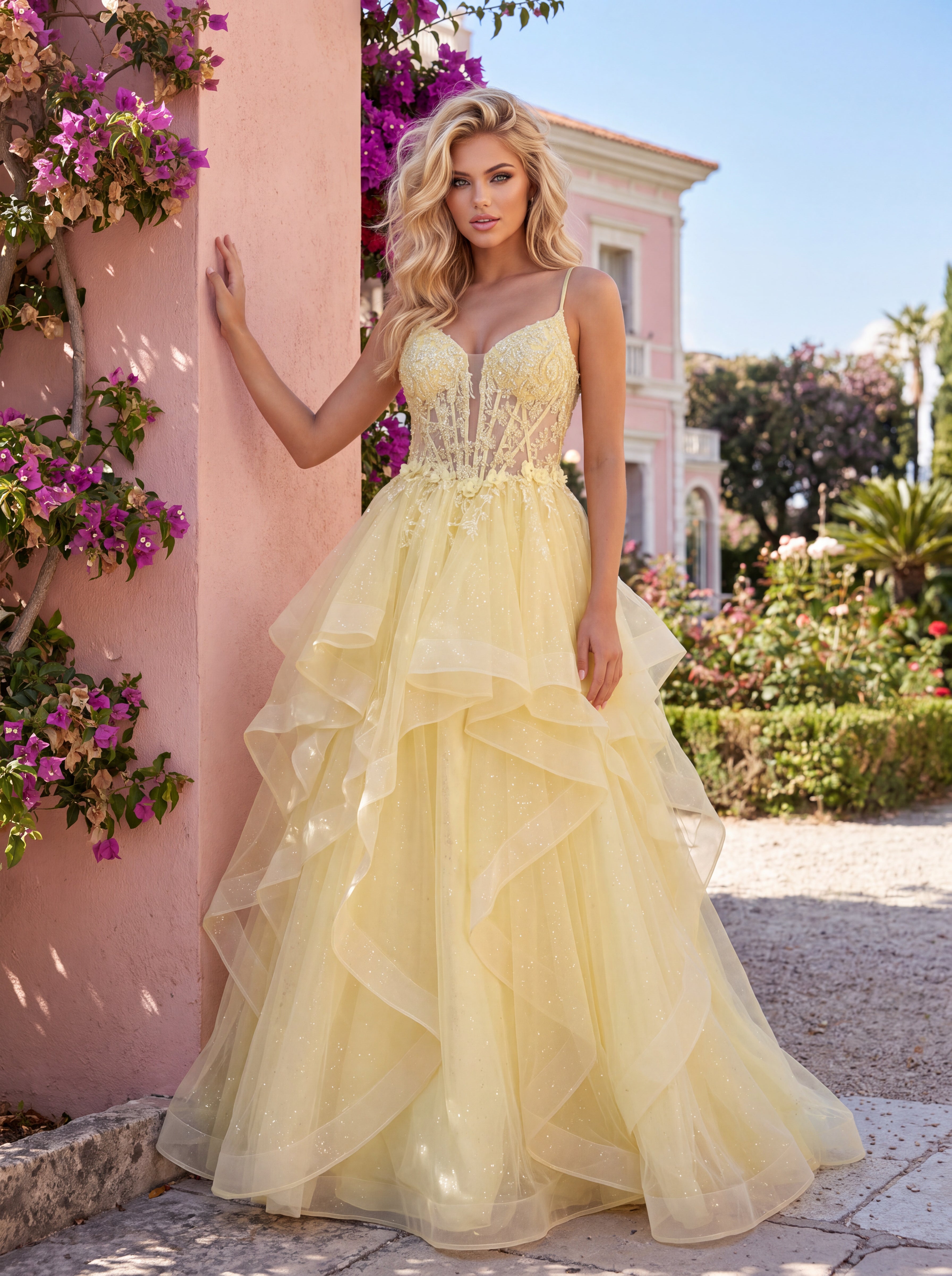 Clarisse 63102 Lemon prom dress - view 2