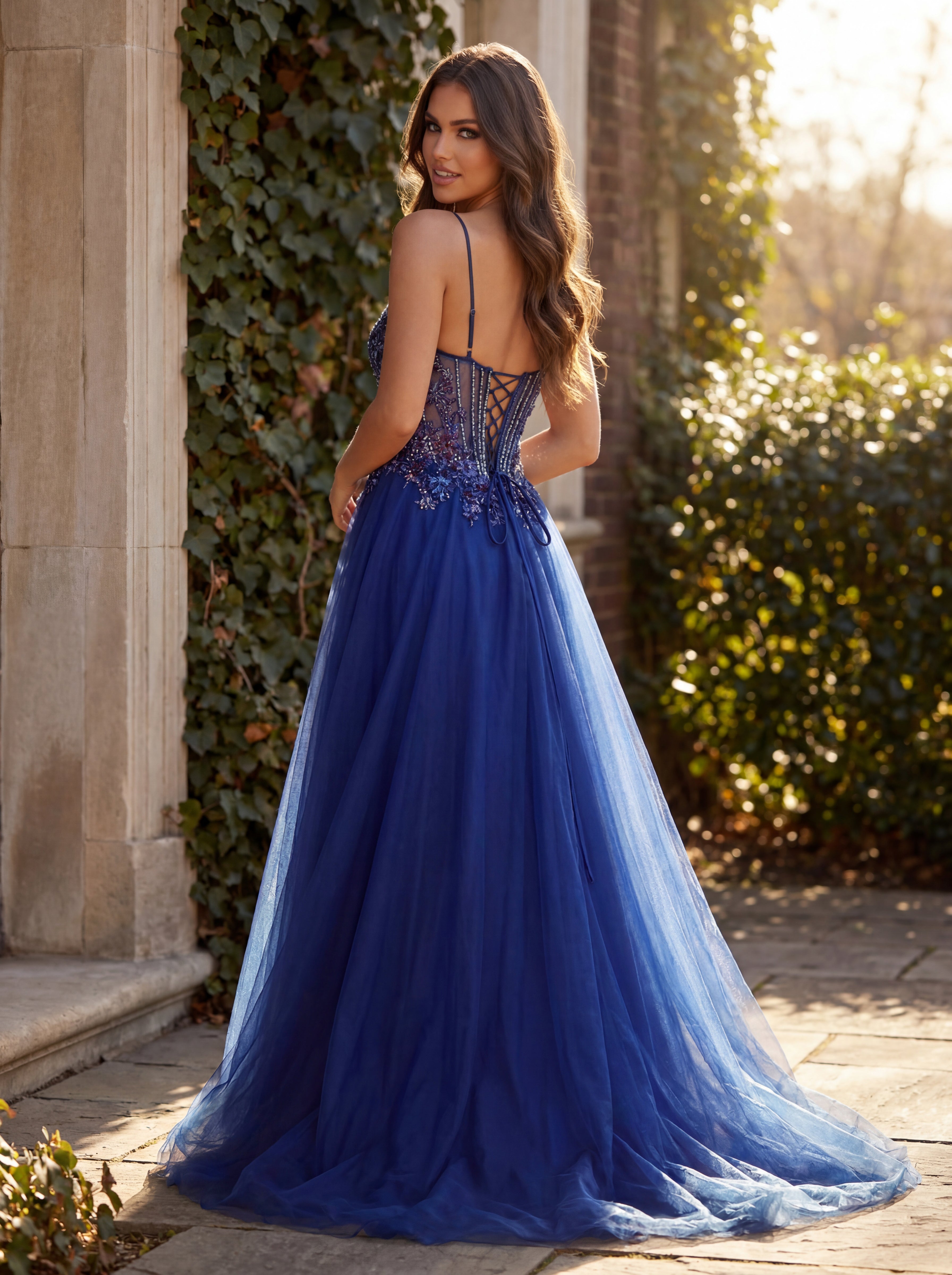 Clarisse 63117 Navy prom dress - view 2