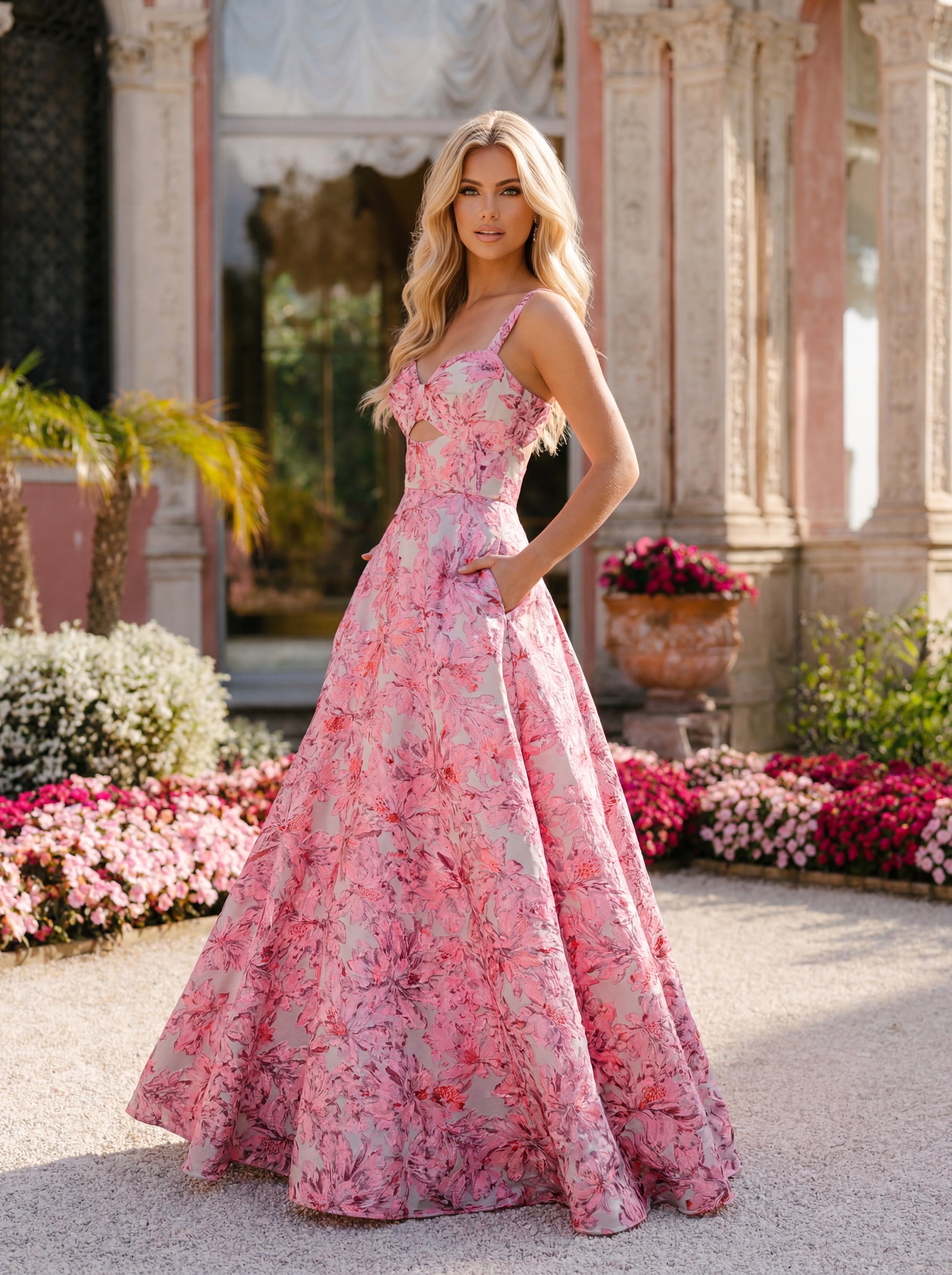 Clarisse 63134 Rose Pink prom dress - view 2