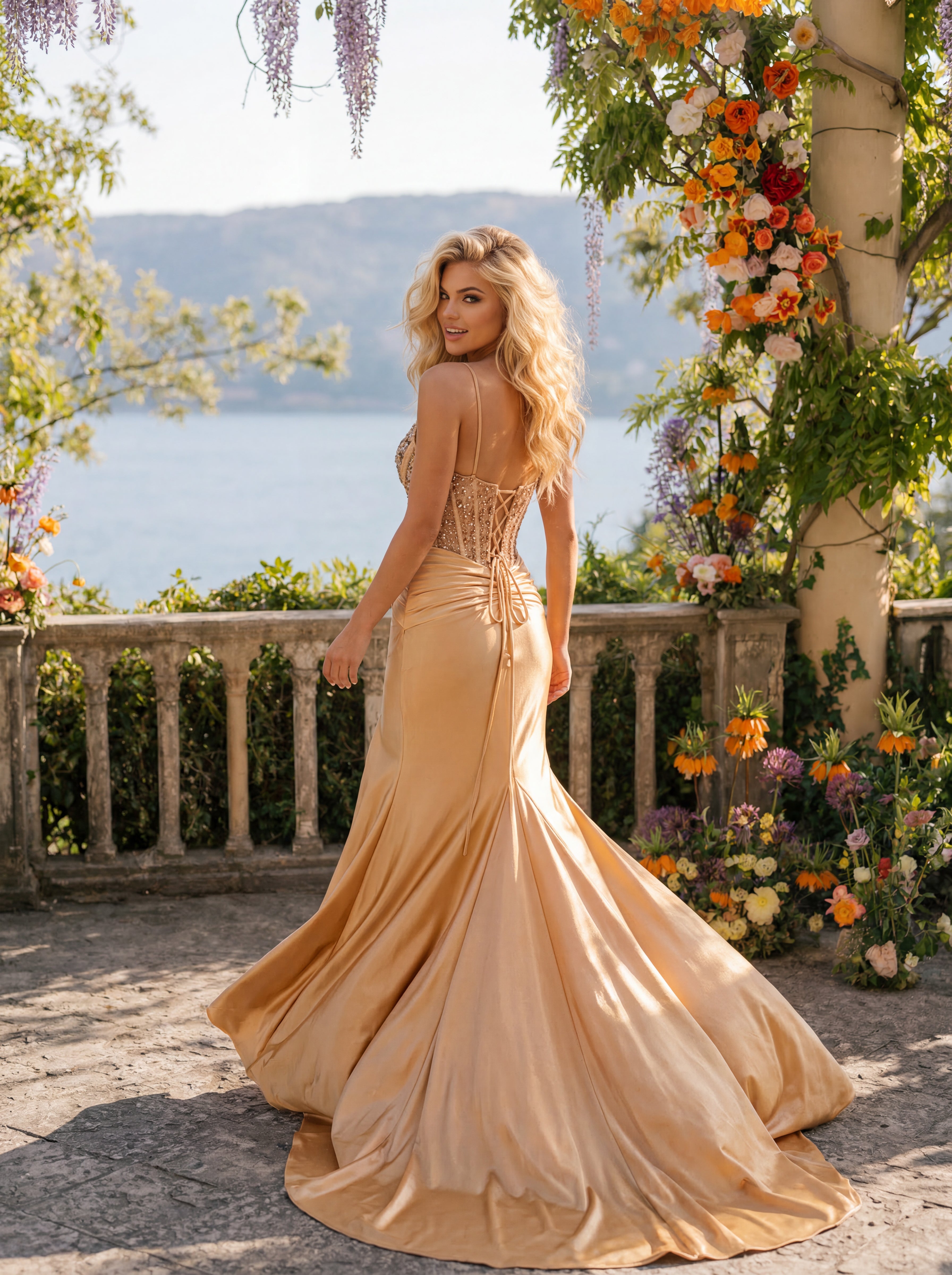 Clarisse 63141 Gold prom dress - view 3