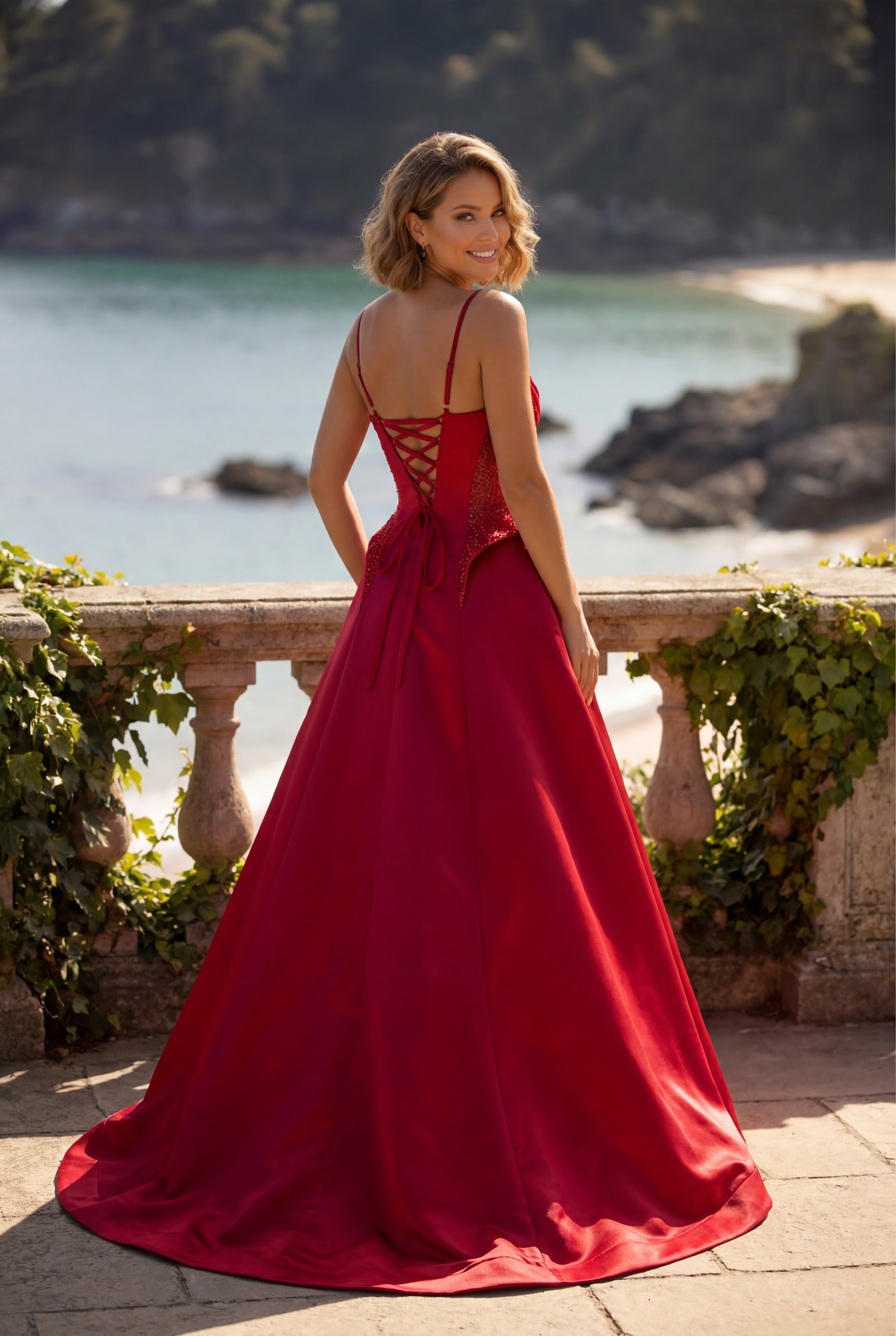 Clarisse 63146 Deep Red prom dress - view 2