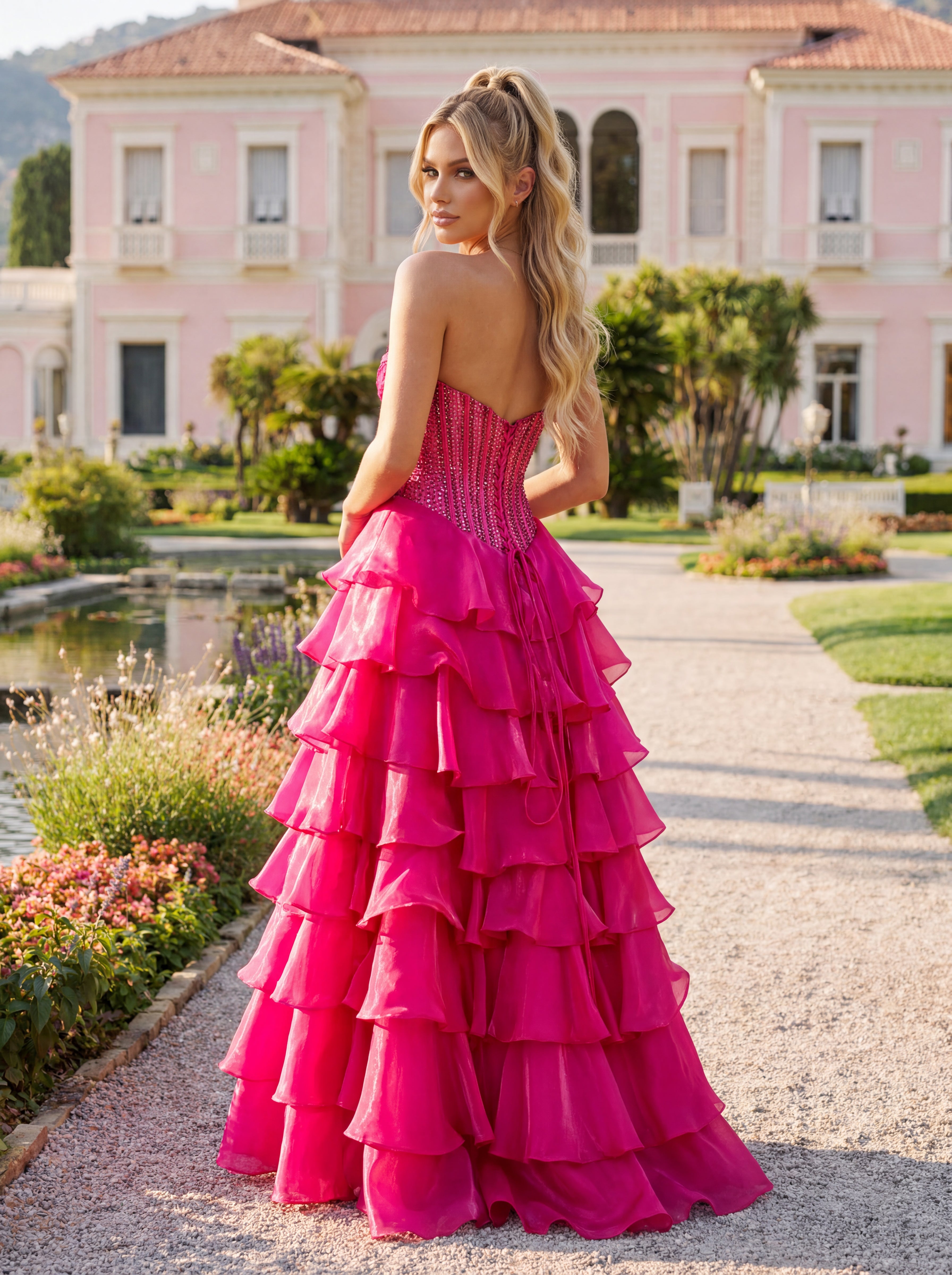 Clarisse 63151 Deep Fuchsia prom dress - view 6