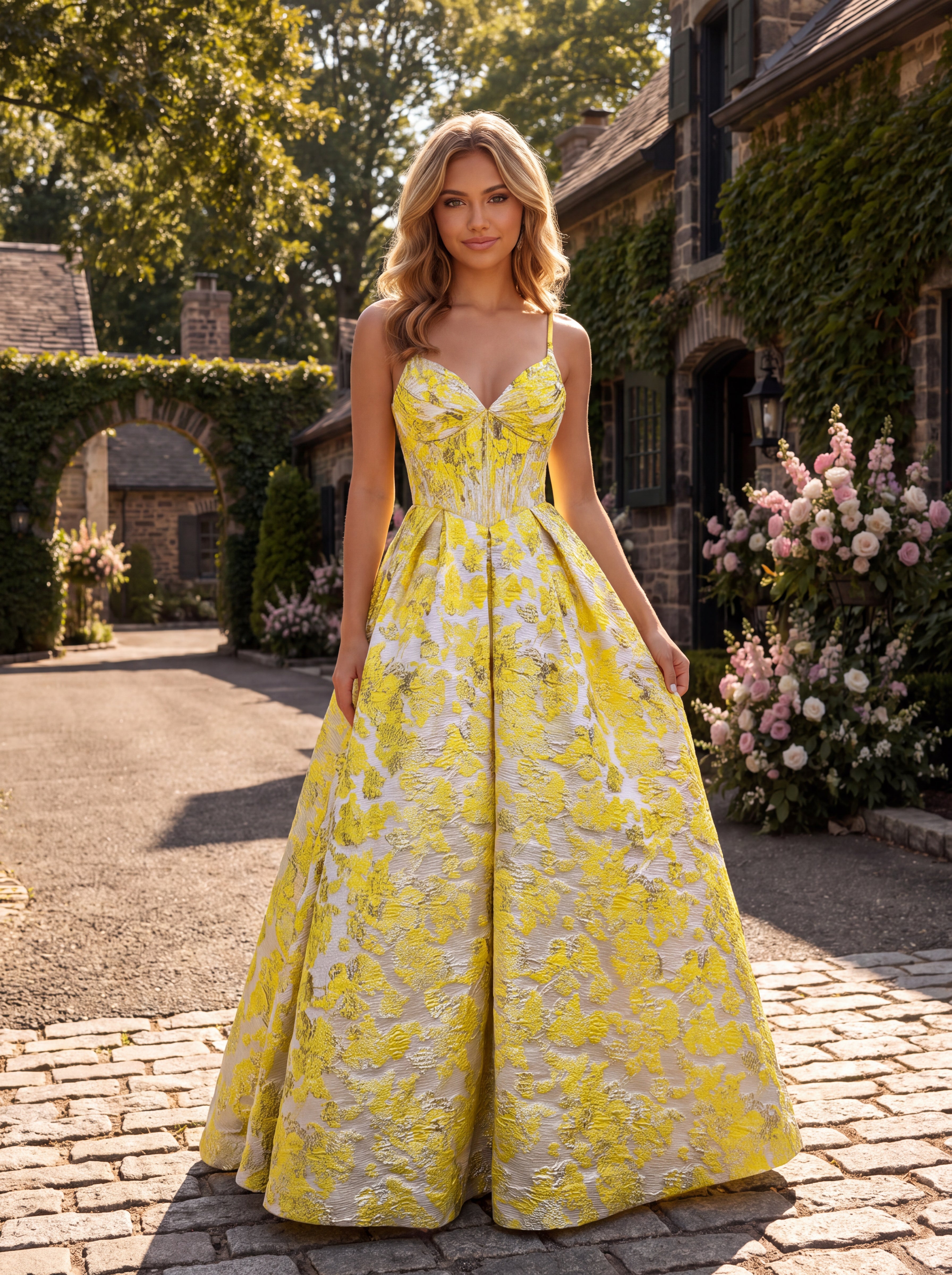 Clarisse 63156 Neon Yellow prom dress