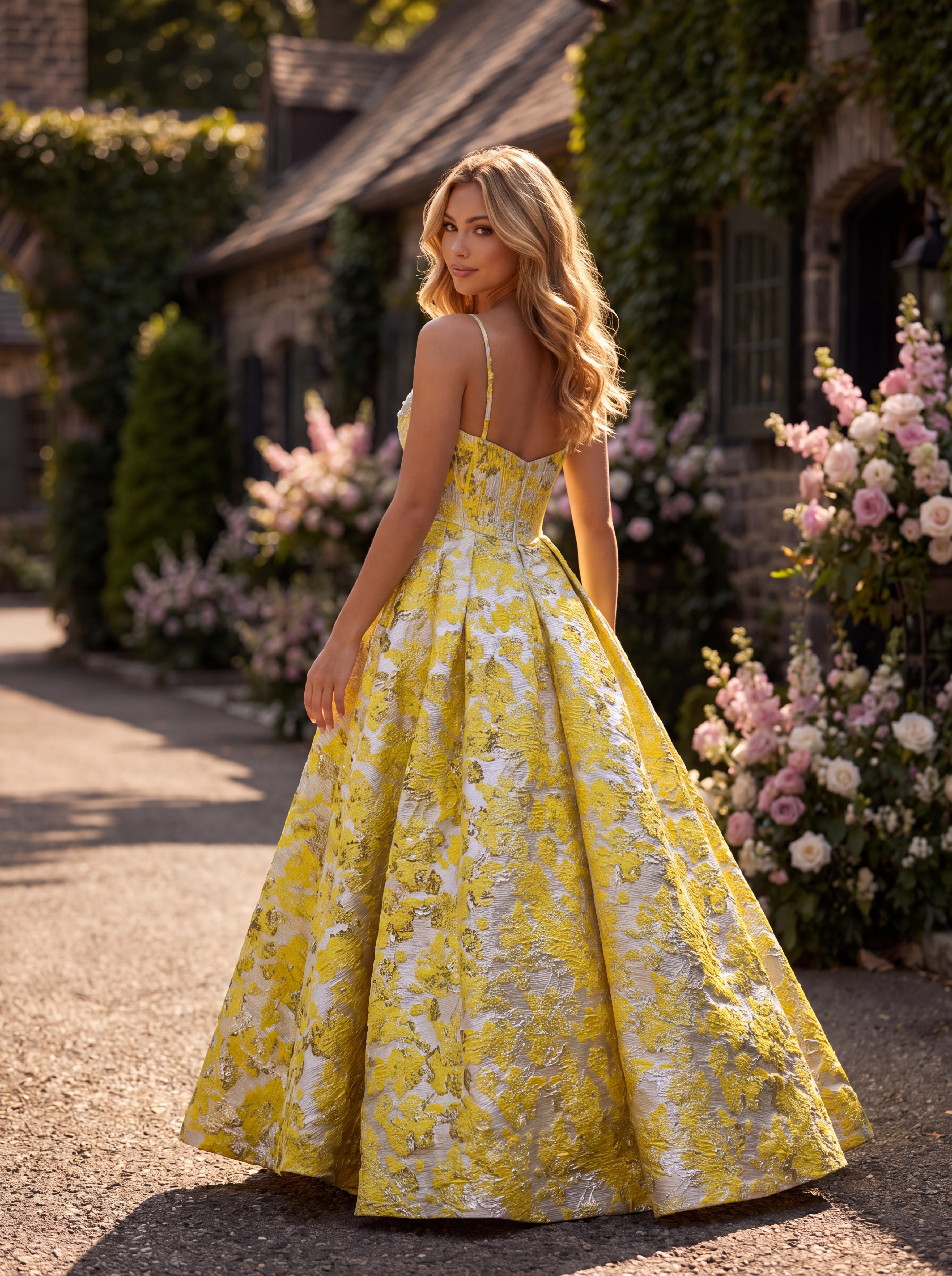 Clarisse 63156 Neon Yellow prom dress - view 3