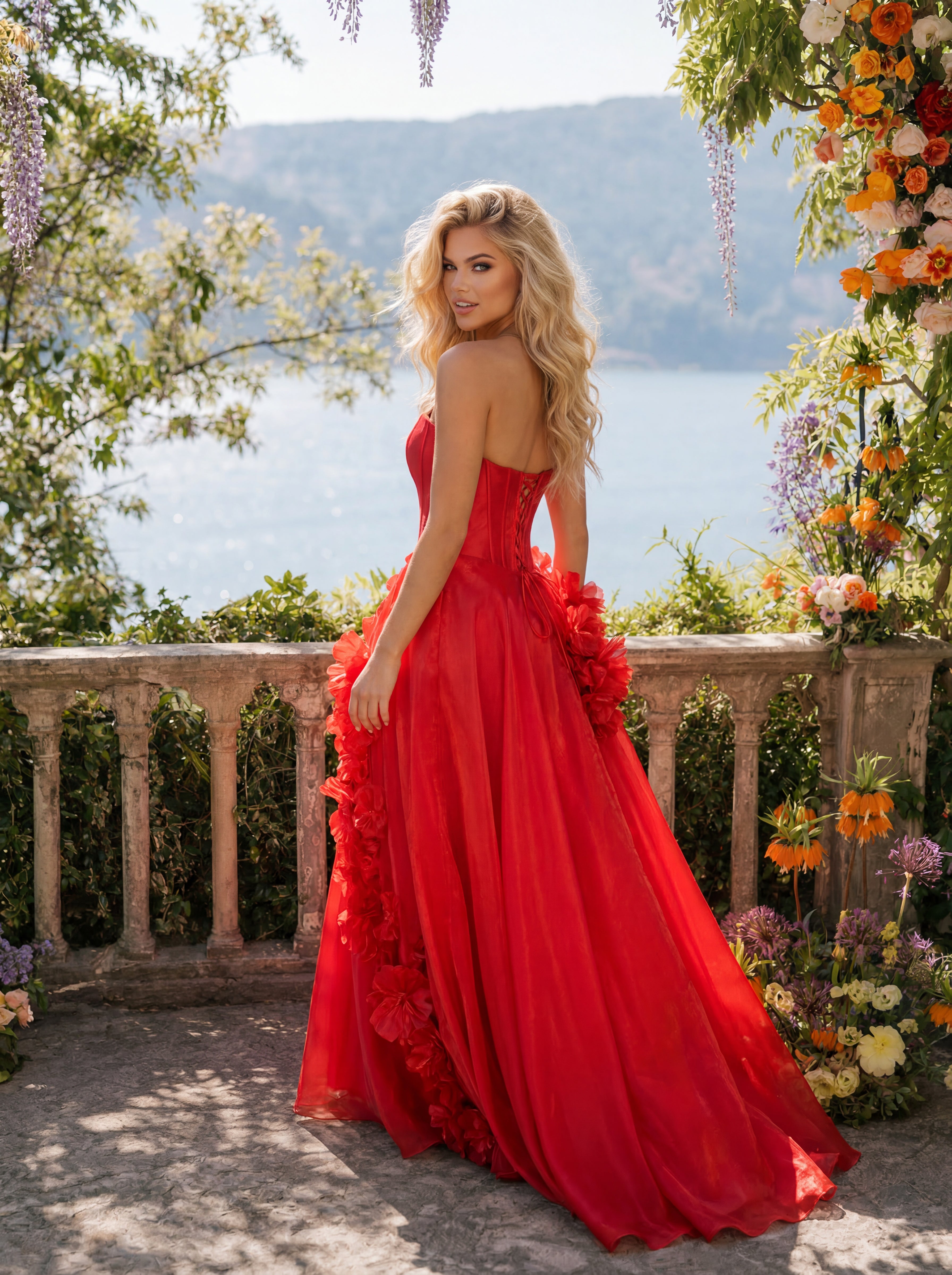 Clarisse 63157 Summer Red prom dress - view 3