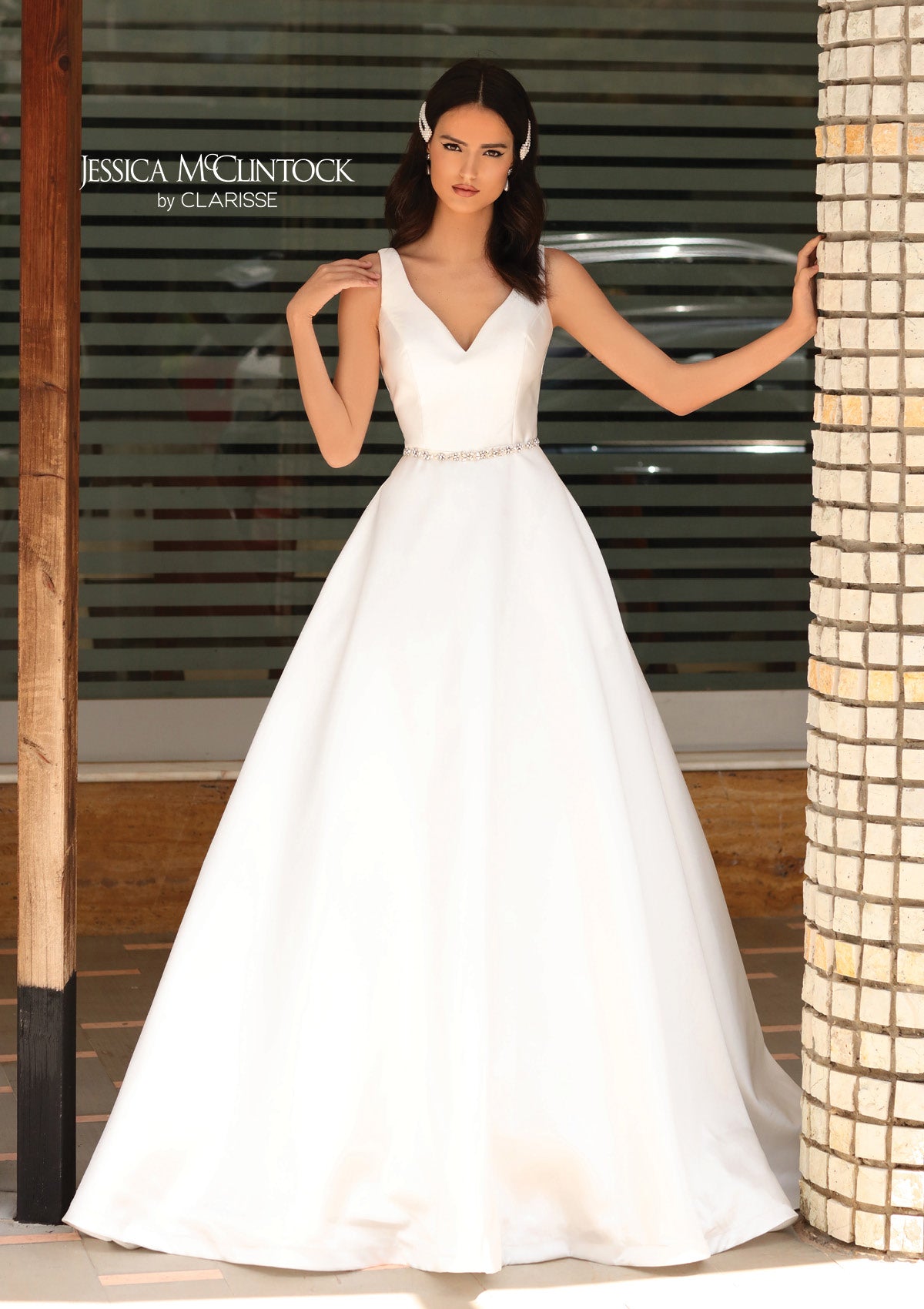 Jessica McClintock Satin Bridal Ball Gown | Style 700155 – Clarisse Designs